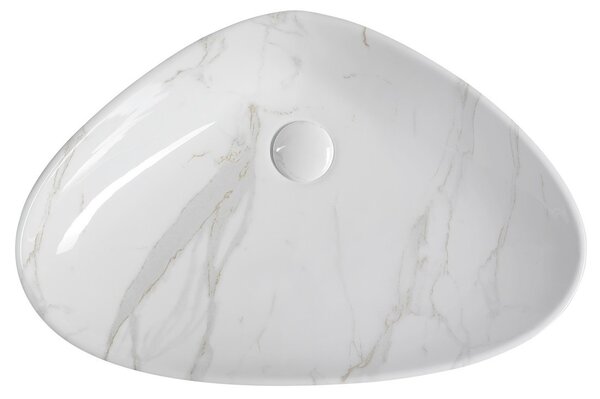 Sapho Sapho, chiuveta blat din ceramica DALMA 58,5x39 cm, imitatie piatra-carrara, MM217