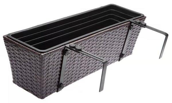 Deuba Set 2 bucăți jardiniere din ratan - maro
