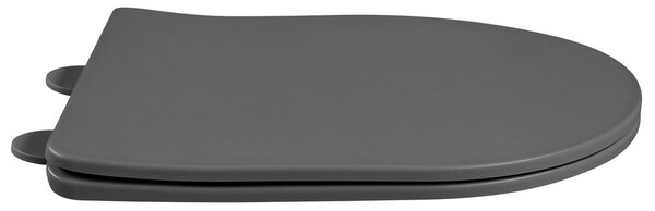 Sapho Sapho, scaun de toaletă PACO, SLIM, Soft Close, Easy Take, covoraș gri, PCS1012GR