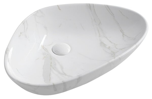 Sapho Sapho, chiuveta blat din ceramica DALMA 58,5x39 cm, imitatie piatra-carrara, MM217