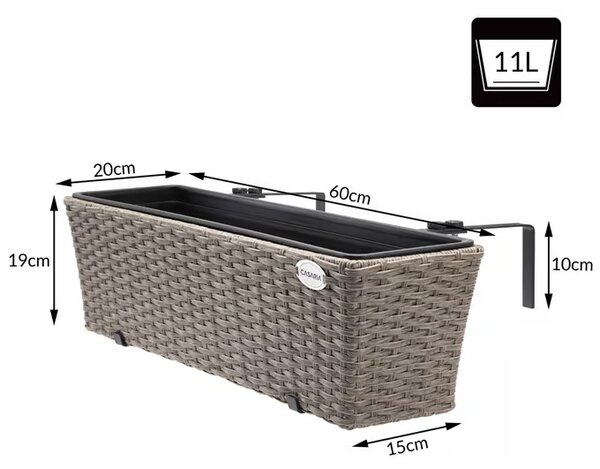 Deuba Set 2 bucăți jardiniere din ratan - crem