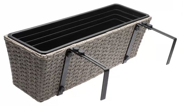 Deuba Set 2 bucăți jardiniere din ratan - crem