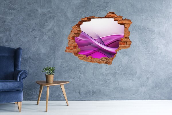 Autocolant de perete gaură 3D Un val în nuanțe de violet