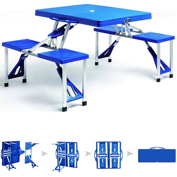 Deuba Set de camping pliabil 137x85x65cm - albastru