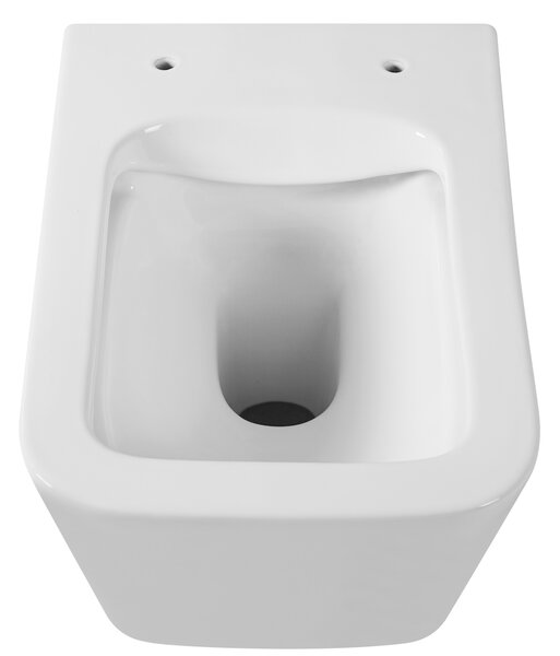 Gamma Mut, vas de toaletă suspendat 51x36 cm fără margine cu scaun cu cădere lentă, alb lucios, GMA-MUT-202