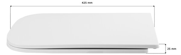 Gamma Venice, scaun toaleta 435x362mm din duroplast cu inchidere lenta, alb, GMA-VENICE