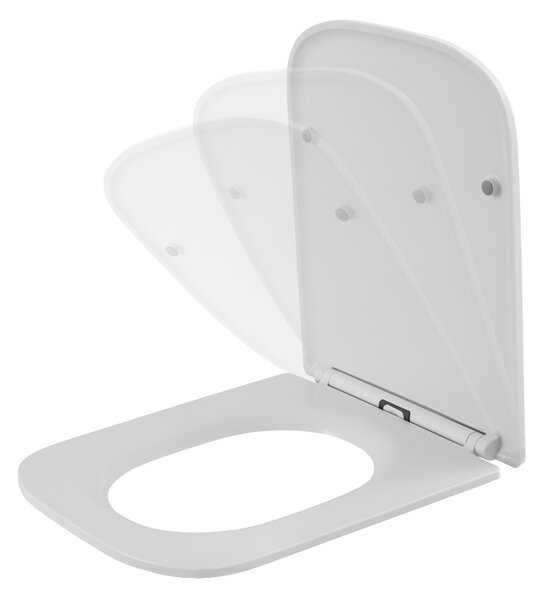 Gamma Venice, scaun toaleta 435x362mm din duroplast cu inchidere lenta, alb, GMA-VENICE