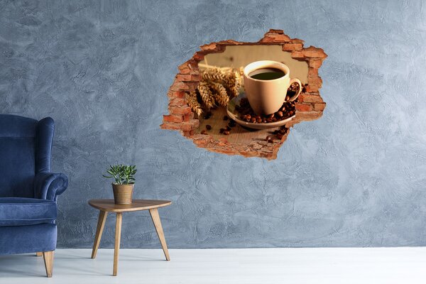 Autocolant gaură 3D Cafea cu boabe
