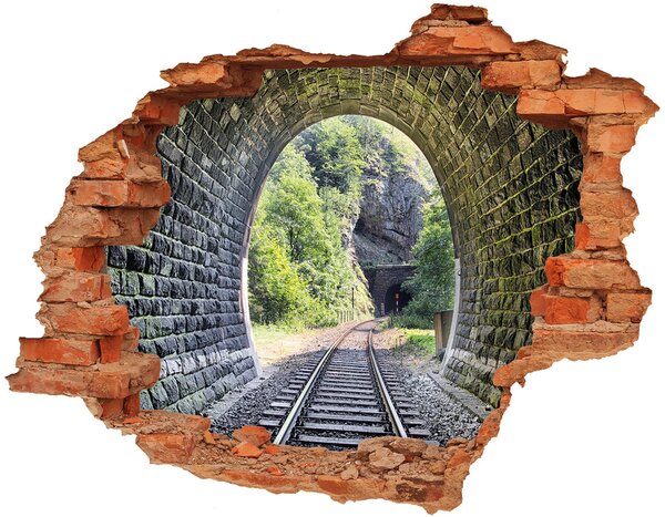 Autocolant un zid spart cu priveliște tunel feroviar