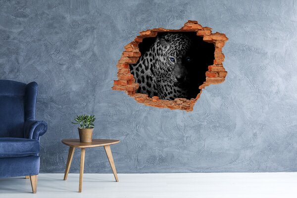 Fototapet 3D gaură în perete Pantera stângă în ruine