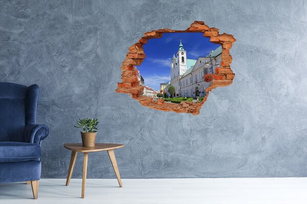 Autocolant 3D gaura cu priveliște Biserica istorică din oraș