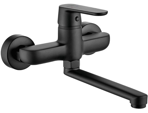 Kuchinox Dima, baterie de perete pentru chiuvetă/lavoar, negru mat, LAV-BQD_750D