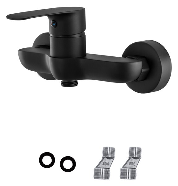Gamma Pico, baterie de duș de perete 150 mm, negru mat, GMA-BPON-BK