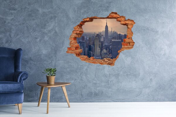 Fototapet un zid spart cu priveliște Vedere a orașului New York