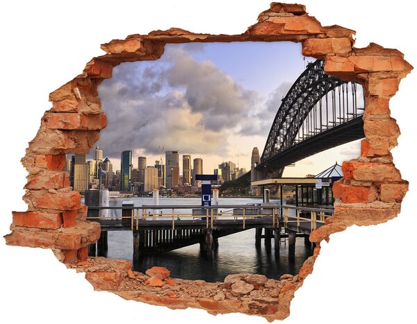 Autocolant de perete gaură 3D Podul din Sydney