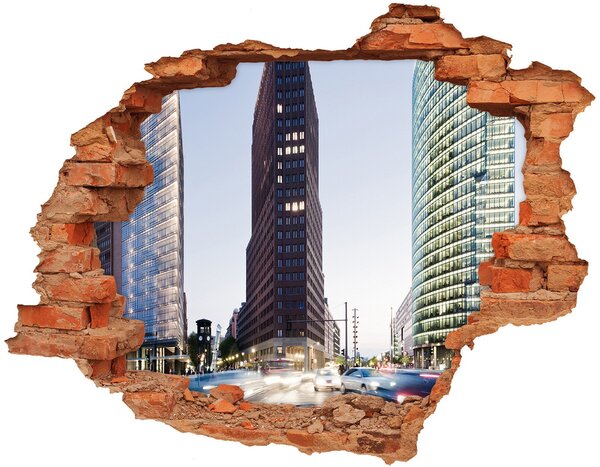 Autocolant gaură 3D Vedere a orașului modern