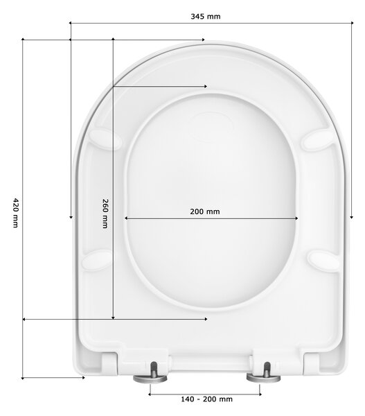 Gamma Sewilla D4, scaun toaleta 420x345mm, SoftClose, alb lucios, GMA-D4
