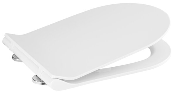 Gamma D8, scaun toaletă 470x365 mm, polipropilenă, SoftClose, EasyClean, alb lucios, GMA-D8