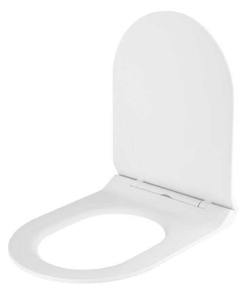 Gamma D8, scaun toaletă 470x365 mm, polipropilenă, SoftClose, EasyClean, alb lucios, GMA-D8