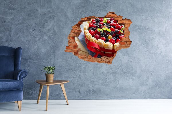 Autocolant un zid spart cu priveliște Tort cu fructe „Hole in the Wall”