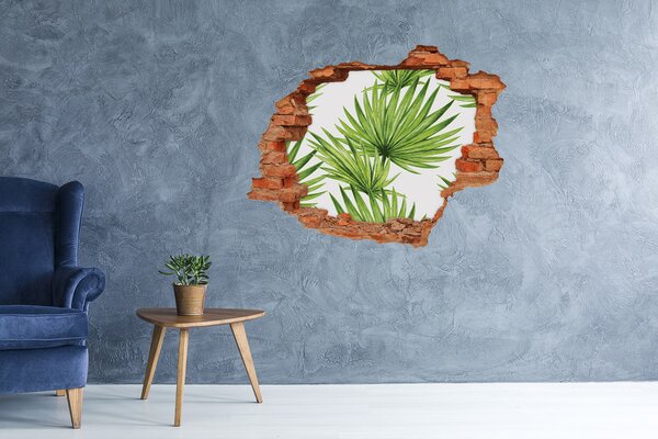 Fototapet 3D gaură în perete O oază tropicală într-o gaură în perete