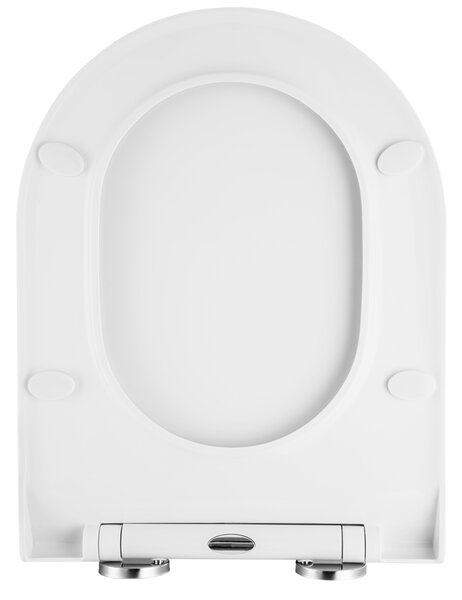 Gamma D8, scaun toaletă 470x365 mm, polipropilenă, SoftClose, EasyClean, alb lucios, GMA-D8