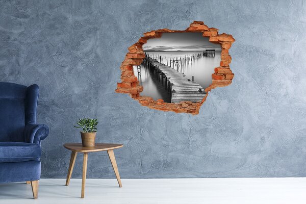 Fototapet 3D gaură în perete Dig într-un cadru cețos