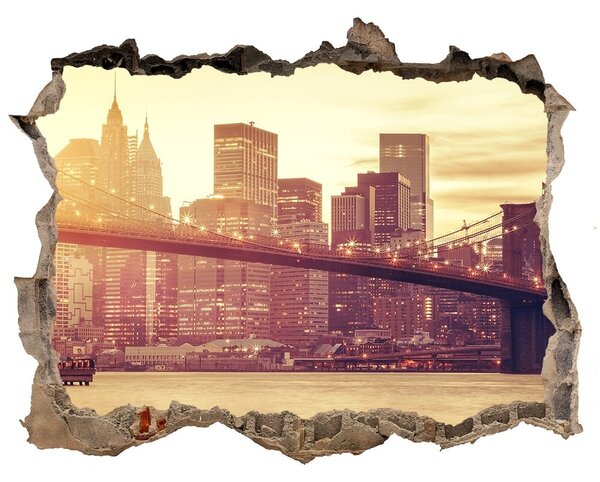 Autocolant un zid spart cu priveliște Manhattan new york city