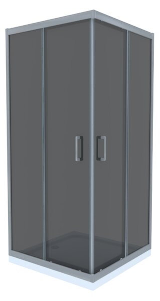 Cabina de dus Celesta Titan, patrata, 800 x 800 x 1900 mm, sticla fumurie, 6 mm, profil crom