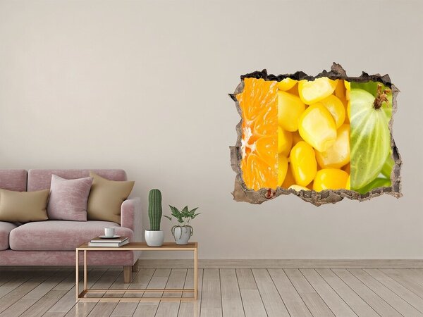 Fototapet 3D gaură în perete Pictură murală cu fructe într-o gaură în perete