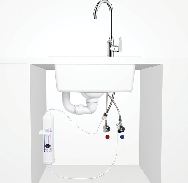 Laveo Claro, baterie pentru chiuveta inalta cu filtru de apa potabila, crom, LAV-BAKB098D
