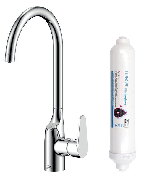Laveo Claro, baterie pentru chiuveta inalta cu filtru de apa potabila, crom, LAV-BAKB098D