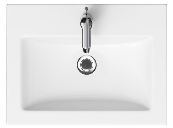 Cersanit Tirso, mobilier lavoar suspendat 594x447x572 mm + lavoar ceramic, verde mat, S801-544