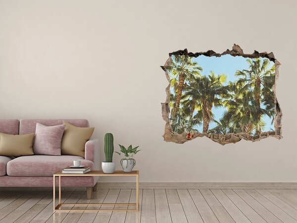 Autocolant 3D gaura cu priveliște Paradis tropical cu palmieri