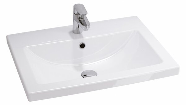 Cersanit Tirso, mobilier lavoar suspendat 594x447x572 mm + lavoar ceramic, verde mat, S801-544