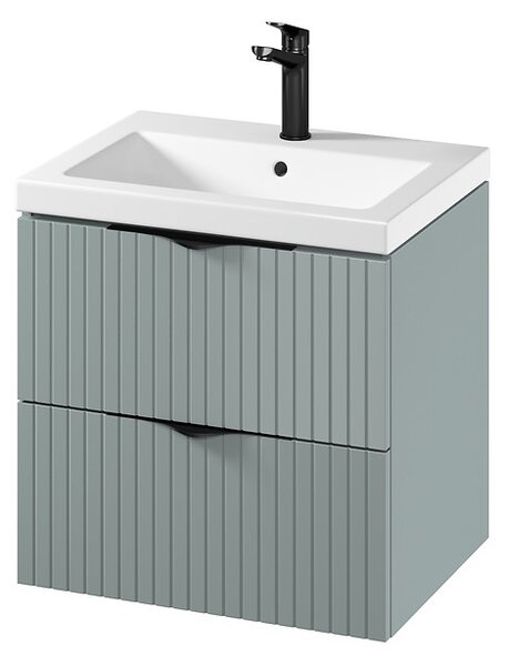 Cersanit Tirso, mobilier lavoar suspendat 594x447x572 mm + lavoar ceramic, verde mat, S801-544