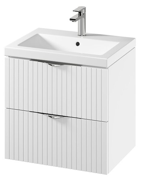 Cersanit Tirso, mobilier lavoar suspendat 594x447x572 mm + lavoar ceramic, alb mat, S801-545