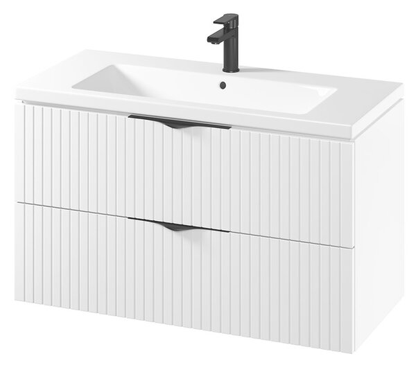 Cersanit Tirso, mobilier lavoar suspendat 994x447x572 mm + lavoar ceramic, alb mat, S801-542