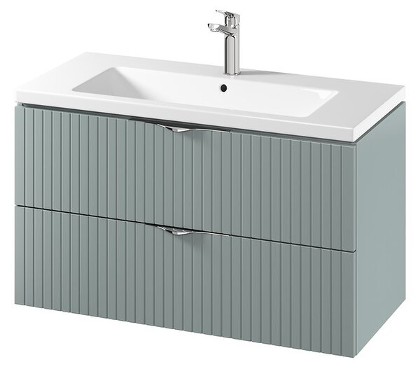Cersanit Tirso, mobilier lavoar suspendat 994x447x572 mm + lavoar ceramic, verde mat, S801-546