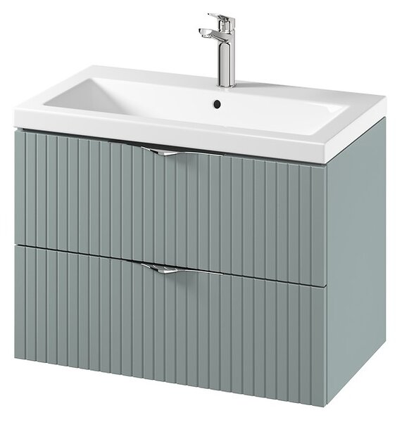 Cersanit Tirso, mobilier lavoar suspendat 794x447x572 mm + lavoar ceramic, verde mat, S801-540