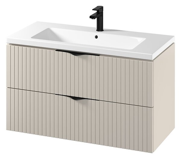 Cersanit Tirso, mobilier lavoar suspendat 994x447x572 mm + lavoar ceramic, bej mat, S801-548