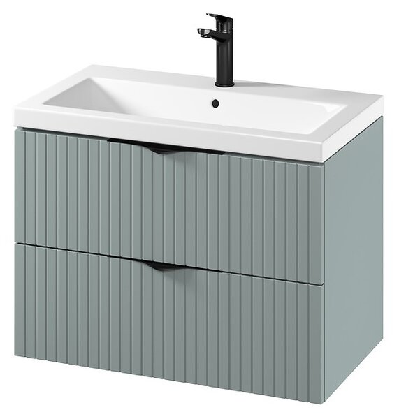 Cersanit Tirso, mobilier lavoar suspendat 794x447x572 mm + lavoar ceramic, verde mat, S801-540