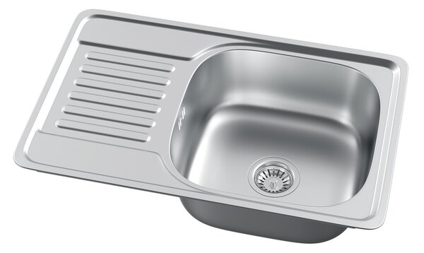 Chiuvetă Erga HD din oțel cu 1 compartiment 660x420x160 mm, finisaj satinat periat, ERG-MLS-HD6642