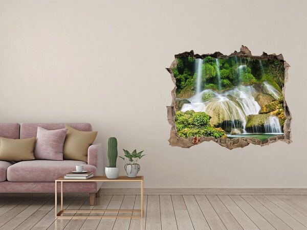 Fototapet 3D gaură în perete Cascadă în junglă