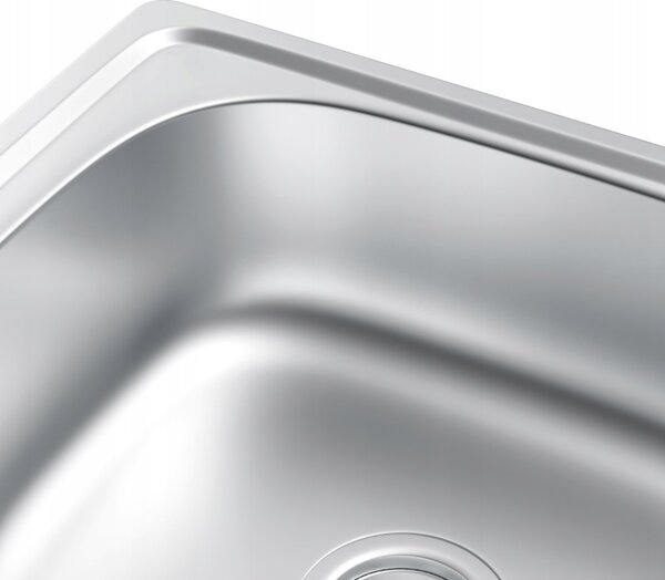 Chiuvetă Erga HD din oțel cu 1 compartiment 460x410x160 mm, suprafață MicroDekor, ERG-MLS-HD4641D