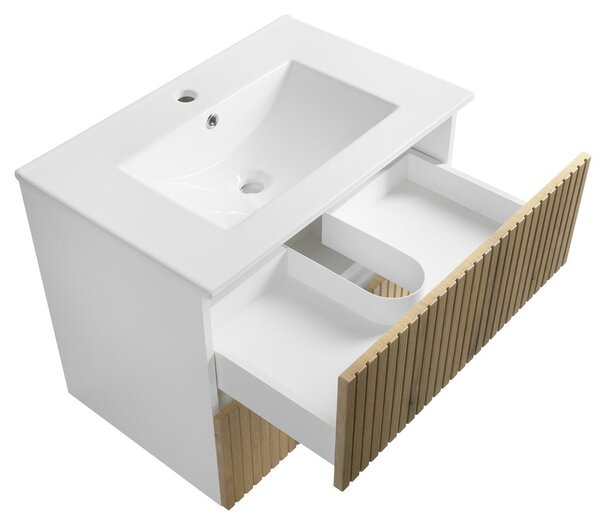 Aqualine Aqualine, Mobilier lavoar PANEDA STRIP 69.5x55x45.2cm, stejar Emporio, PN370