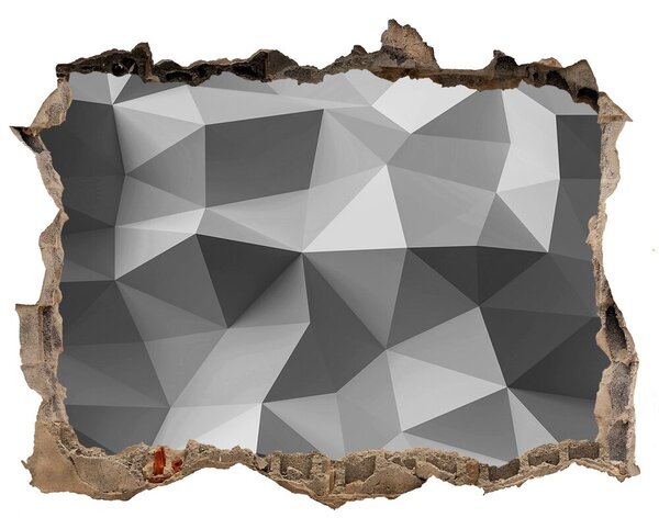 Autocolant 3D gaura cu priveliște Triunghiuri abstractizare