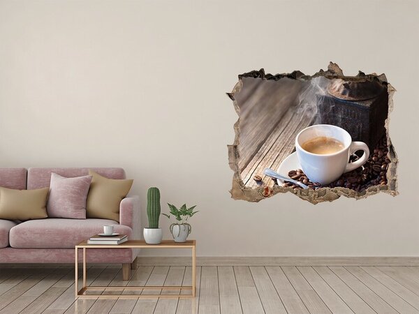 Autocolant 3D gaura cu priveliște Cafea într-o cafenea confortabilă