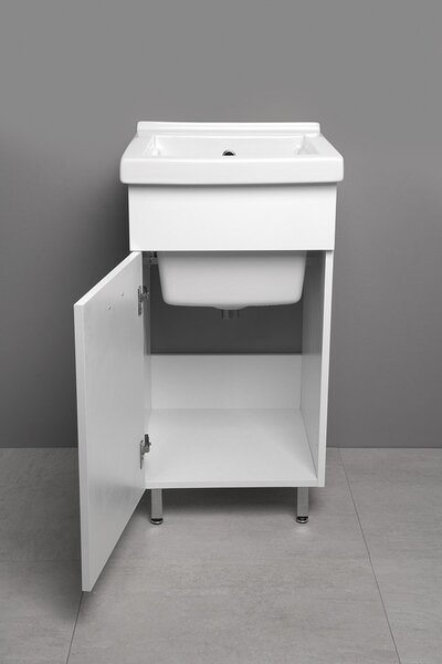 Aqualine Aqualine, Chiuveta ceramica, 45x50cm, cu preaplin, WH118