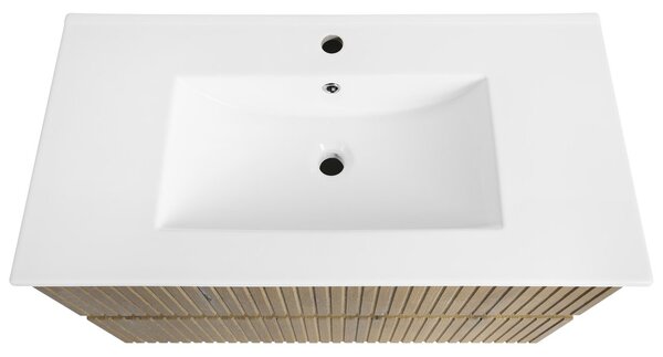 Aqualine Aqualine, Mobilier lavoar PANEDA STRIP 89.5x55x45.2cm, stejar Emporio, PN390